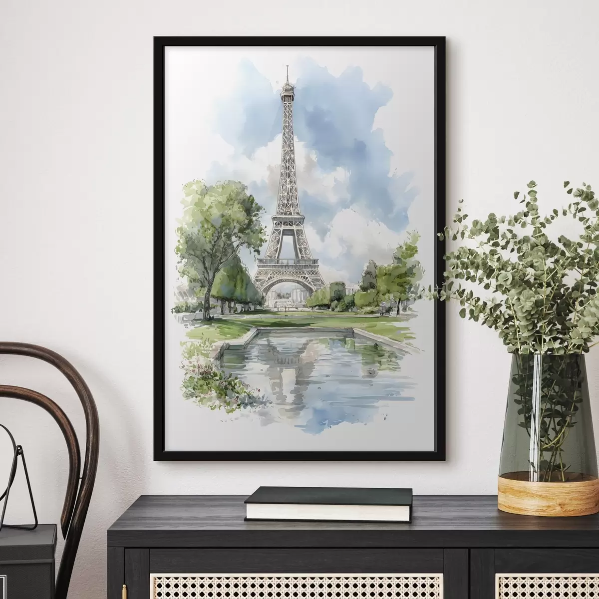 Affiche La Tour Eiffel dans un style aquarelle f49424