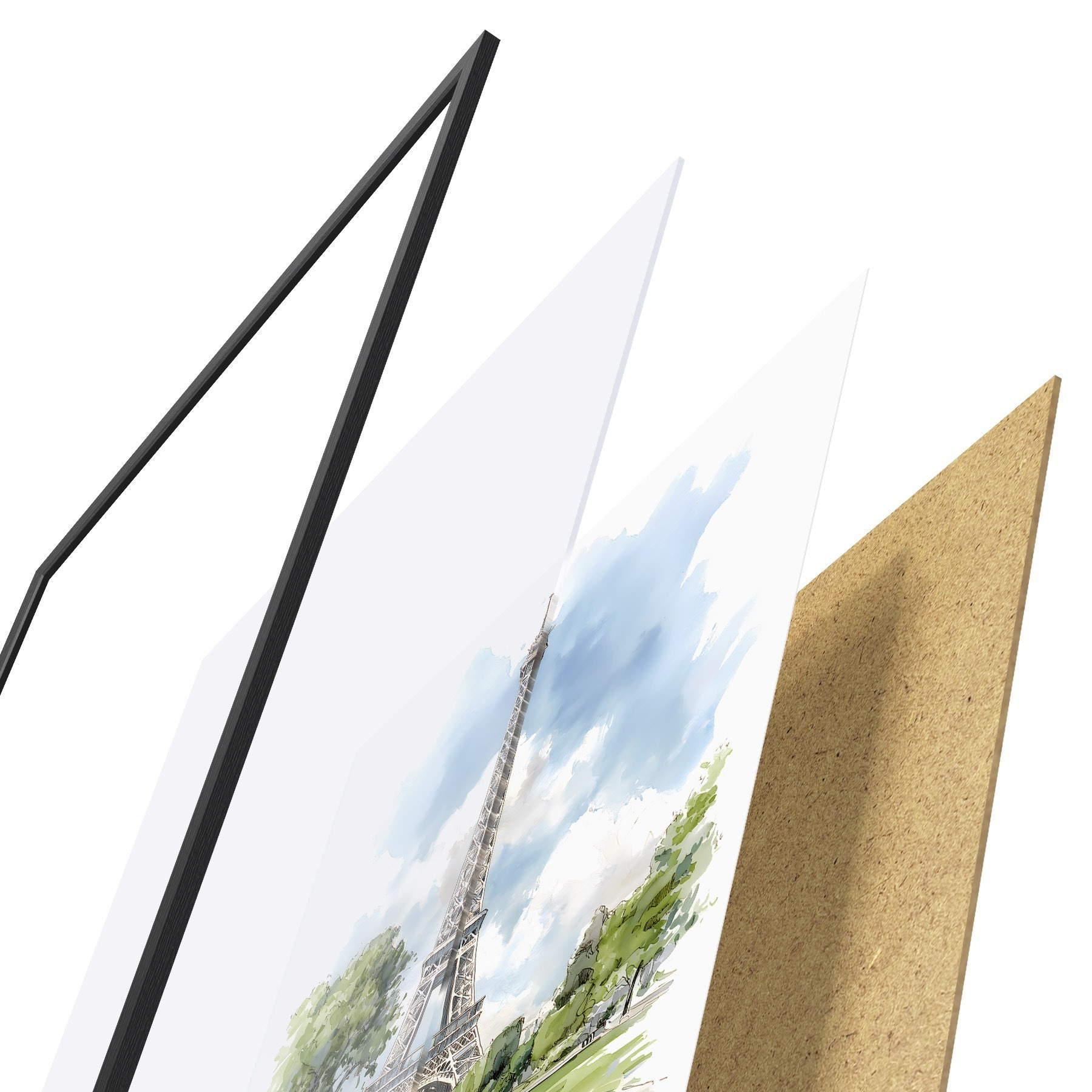 Affiche La Tour Eiffel dans un style aquarelle f49424