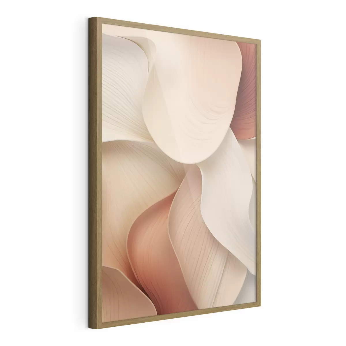 Affiche Des formes abstraites aux lignes douces et fluides, dans des tons crème et beige f49488