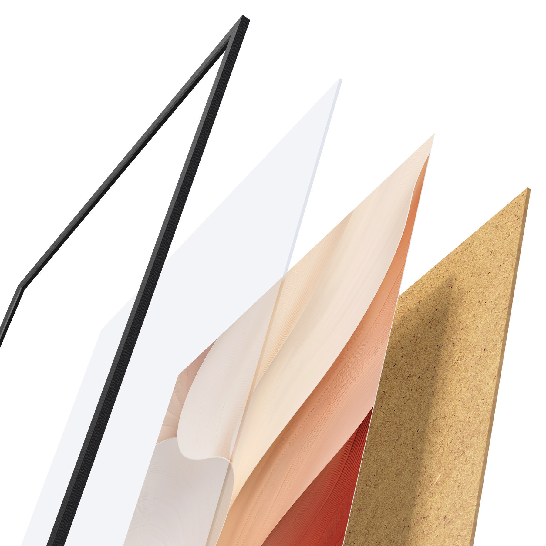 Affiche Des formes abstraites aux lignes douces et fluides, dans des tons crème et beige f49489