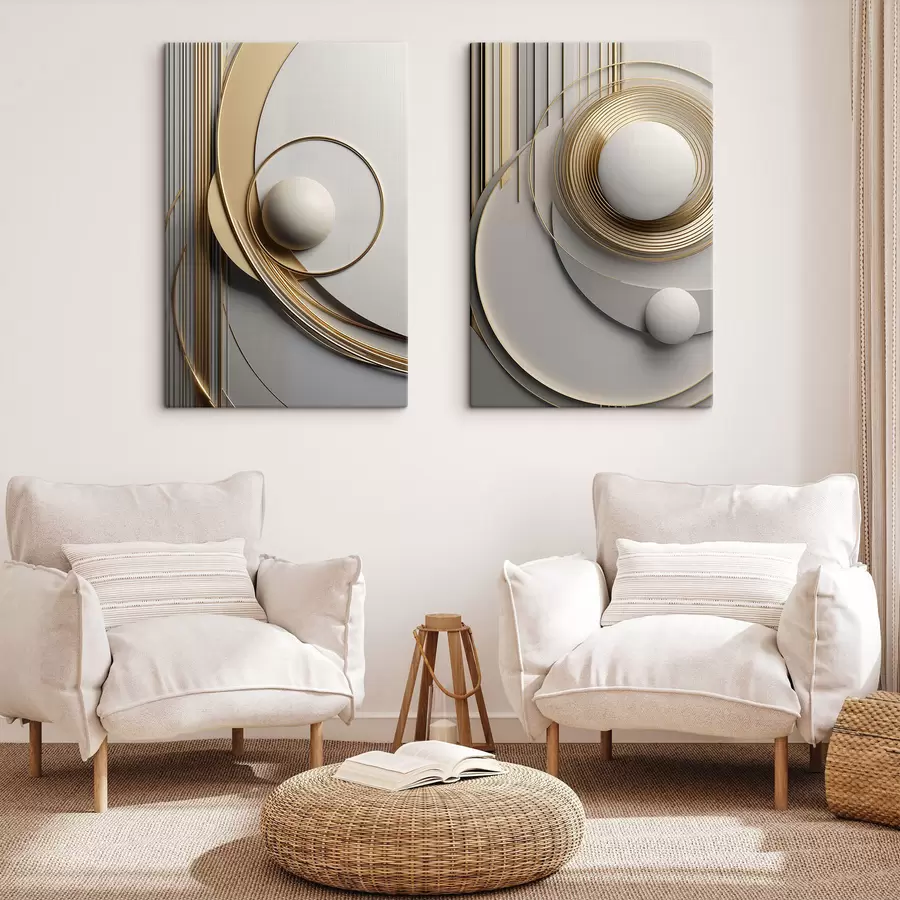  Schilderijen Abstracte geometrische compositie, met textuur, moderne, minimalistische kunst m30585