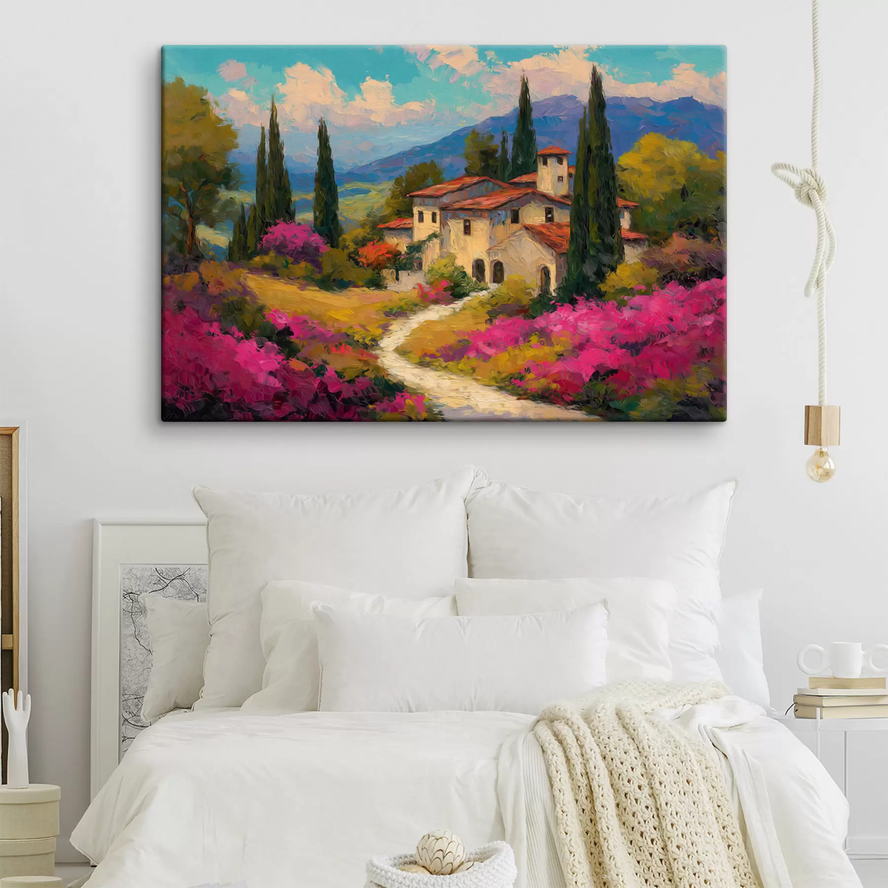  Peintures Un petit sentier bordé de fleurs s49526