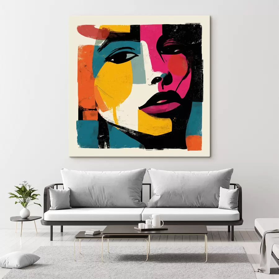  Schilderijen Een abstract gezicht s49543