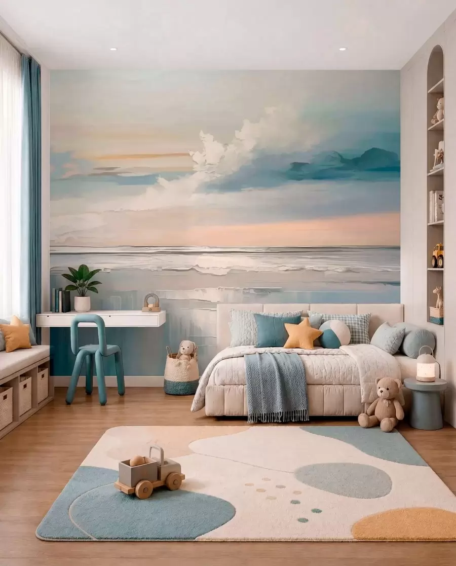 Fotobehang Perziklucht boven zee w05687