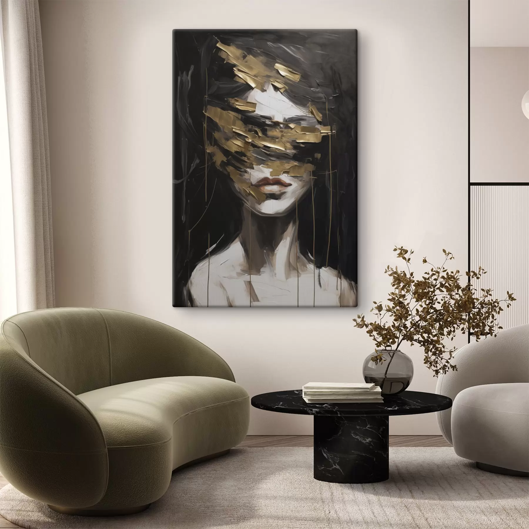  Schilderijen Abstract vrouwelijk portret, imitatie van een schilderij s49506