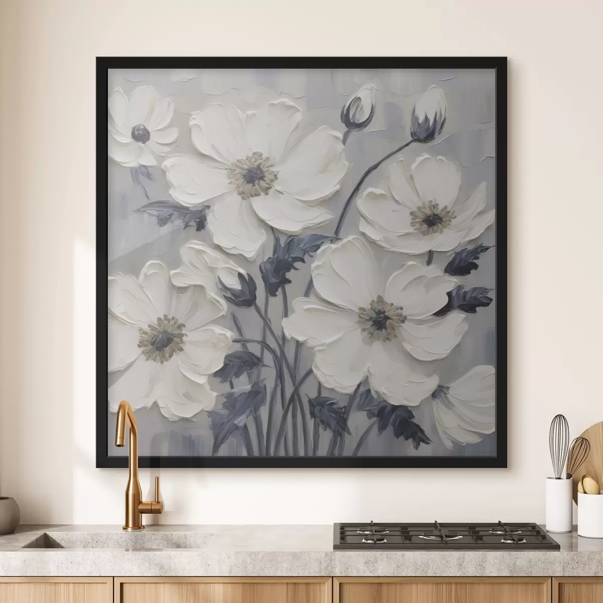 Affiche Peinture imitation fleurs f49505
