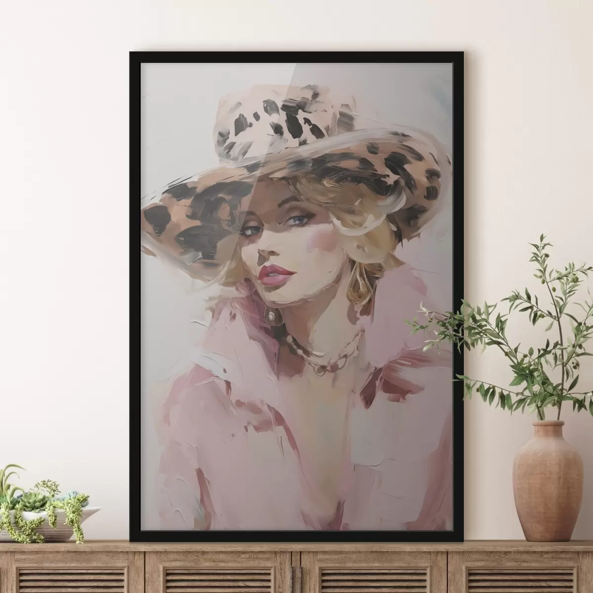 Affiche Femme au chapeau : reproduction d'un tableau f49508