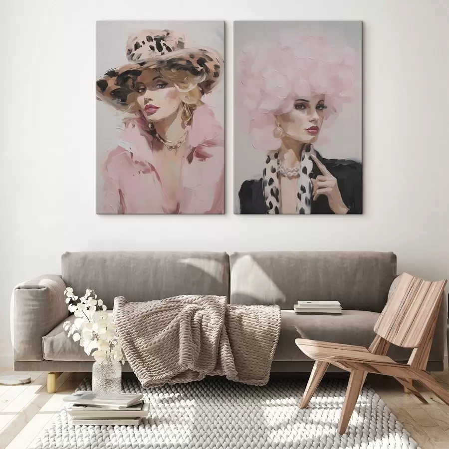 Fotobehang Stijlvol schilderij in imitatietechniek van een vrouw m30595