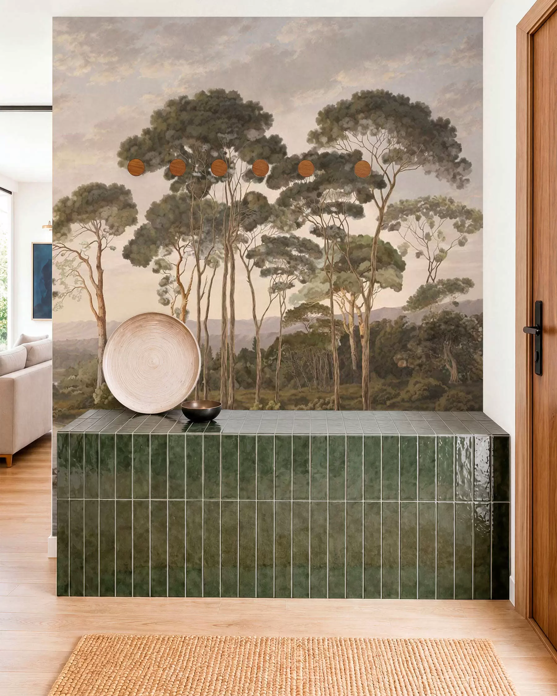 Fotobehang Rivier achter het bosje w05696