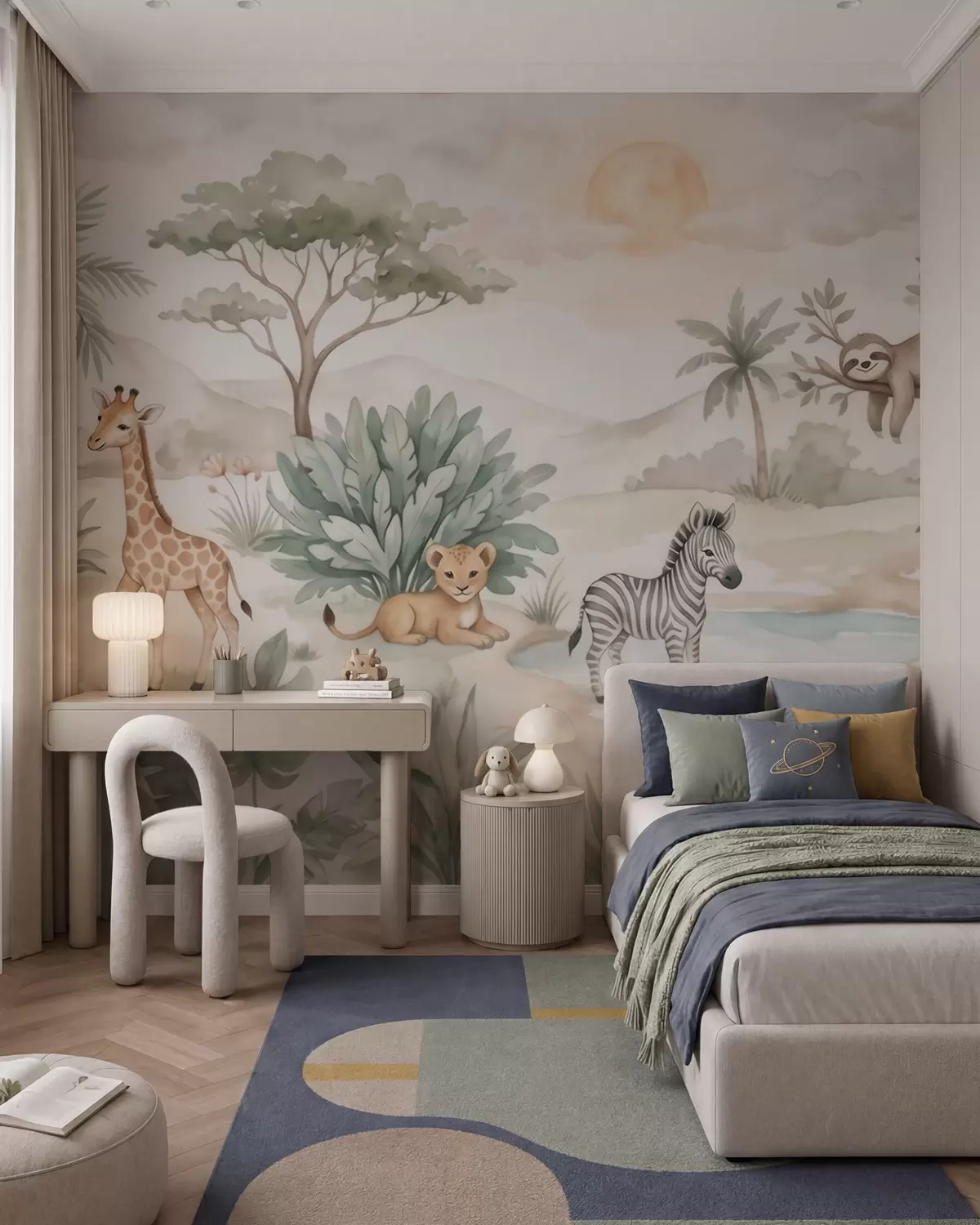 Fotobehang Safari in aquarel w09888