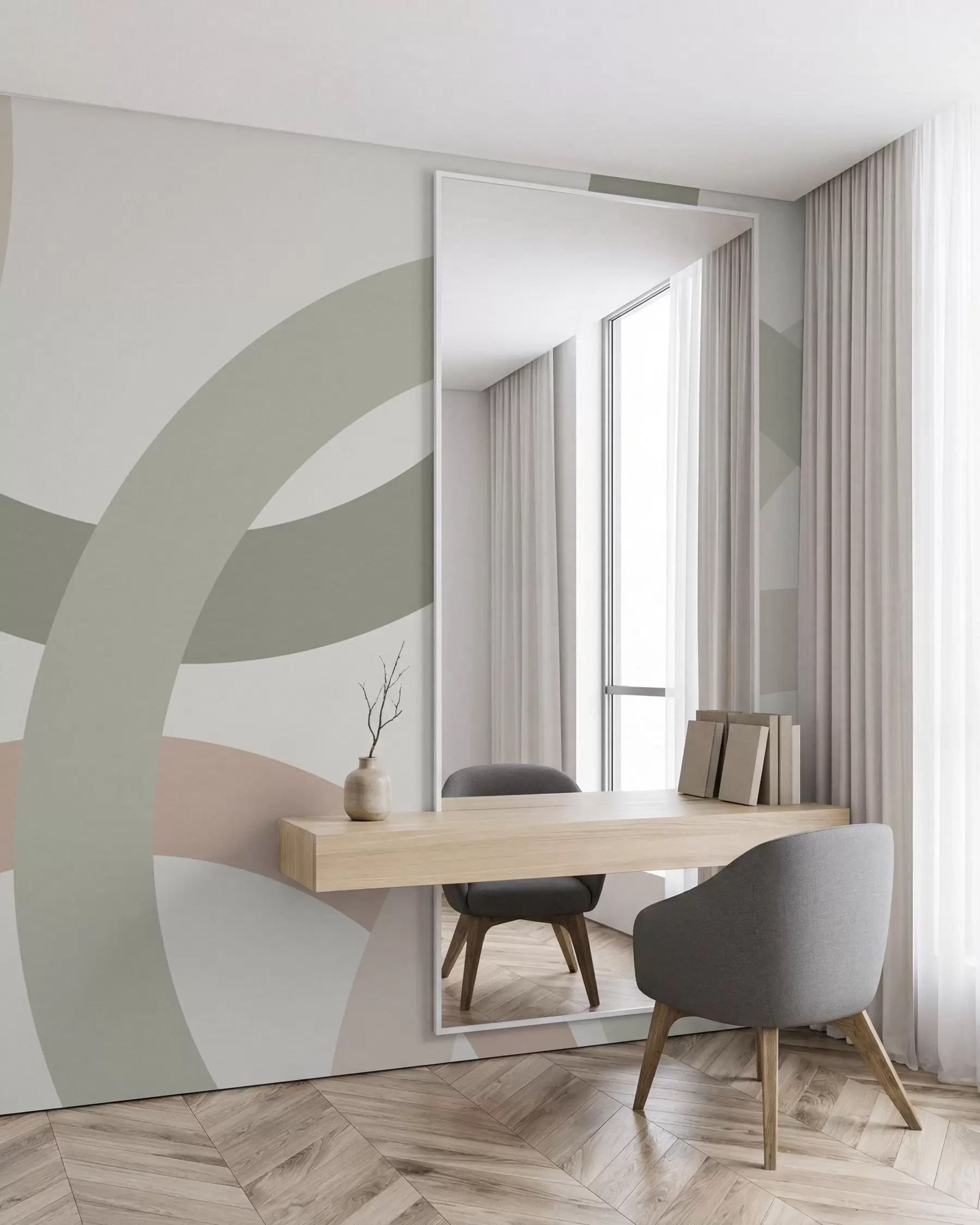 Fotobehang Abstractie met cirkels w05709
