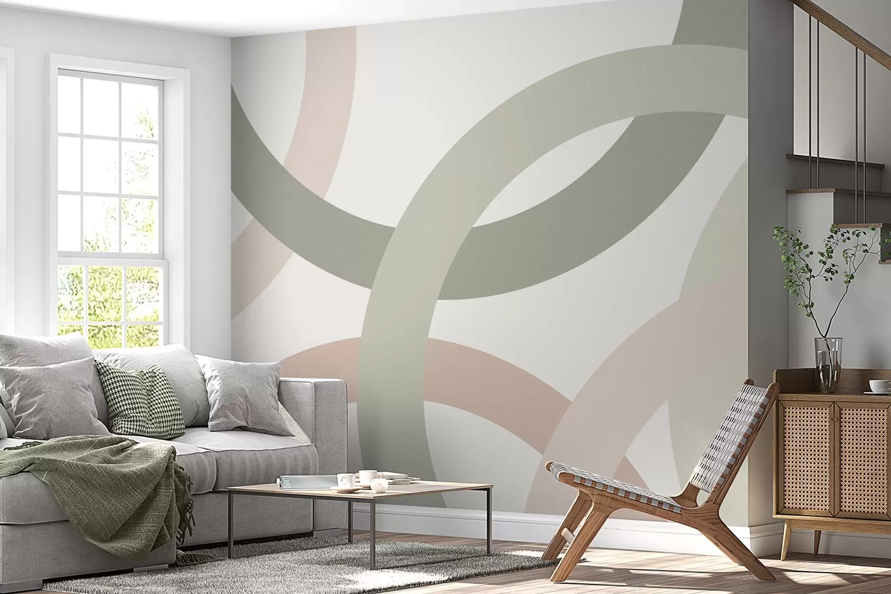 Fotobehang Abstractie met cirkels w05709