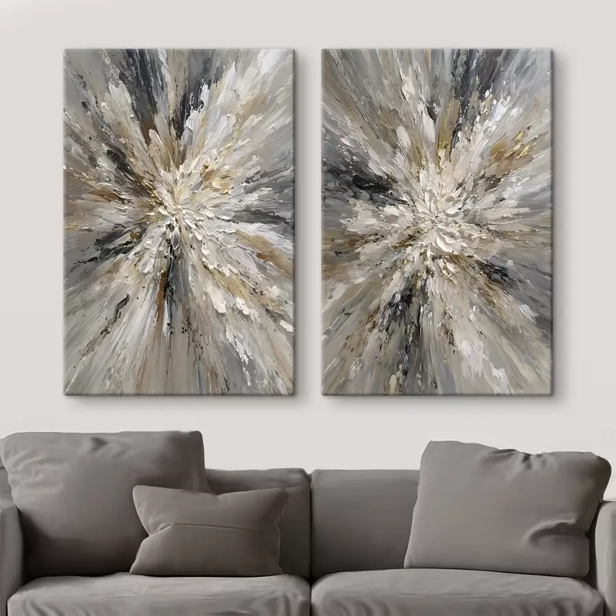 Fotobehang een explosie van kleuren in de stijl van een olieverfschilderij m30619