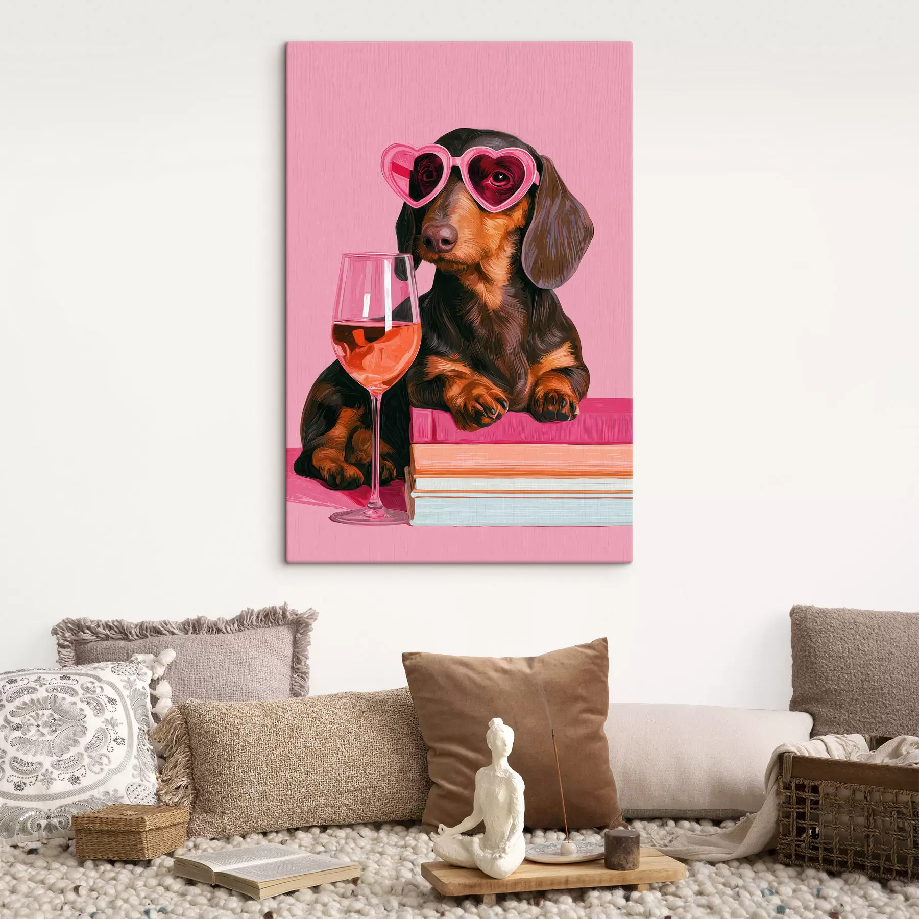  Peintures Un teckel portant des lunettes roses s49606
