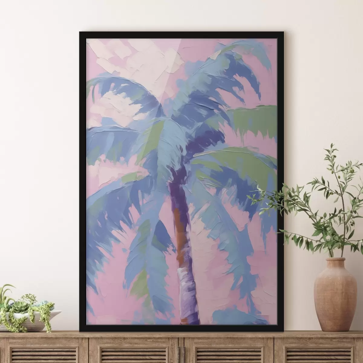 Affiche Imitation stylisée d'un palmier sous forme de peinture f49592