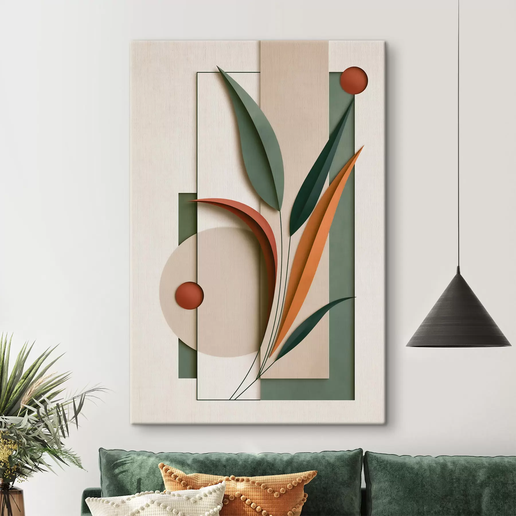  Schilderijen Geometrische botanische compositie s49417