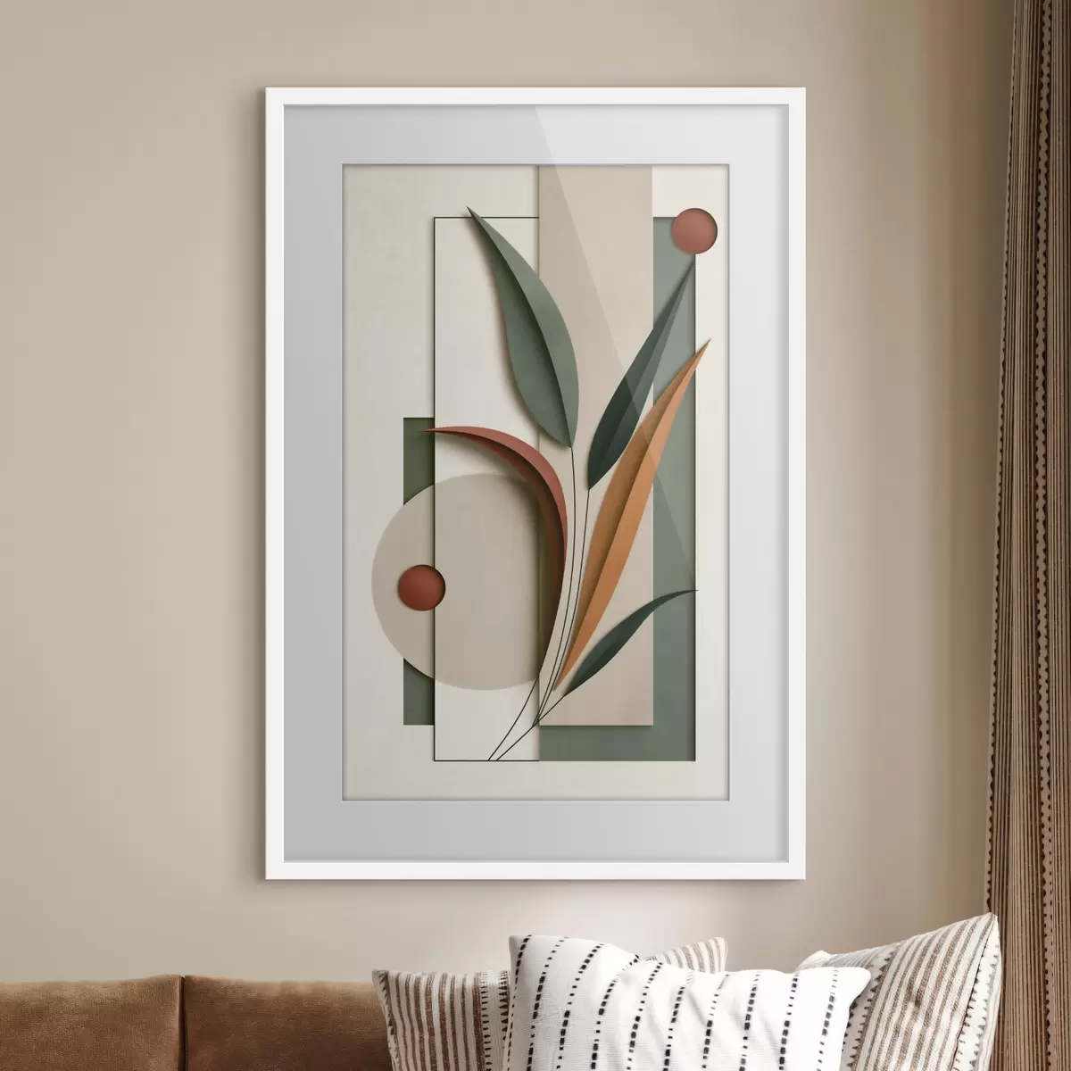 Poster Geometrische botanische compositie f49417