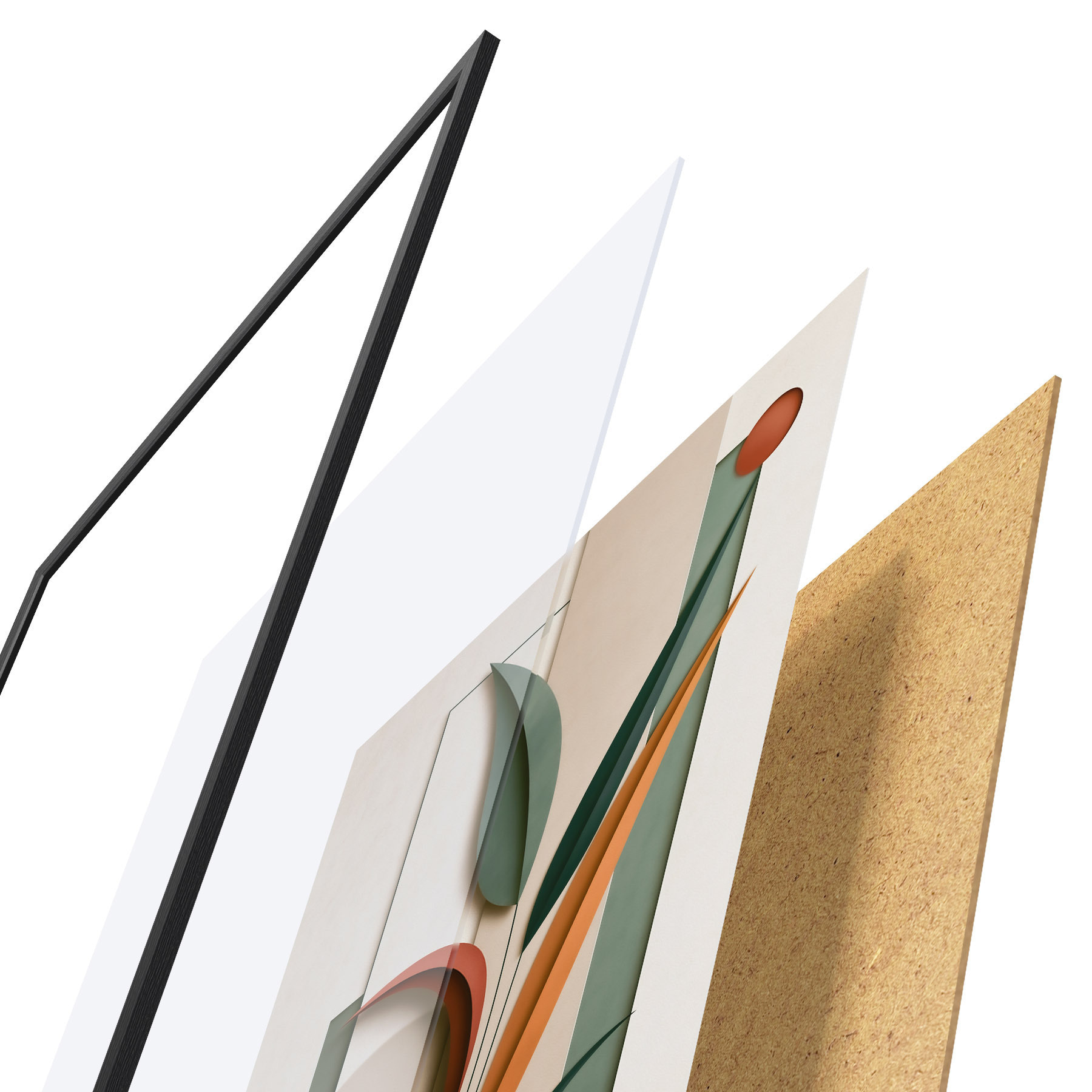 Poster Geometrische botanische compositie f49417