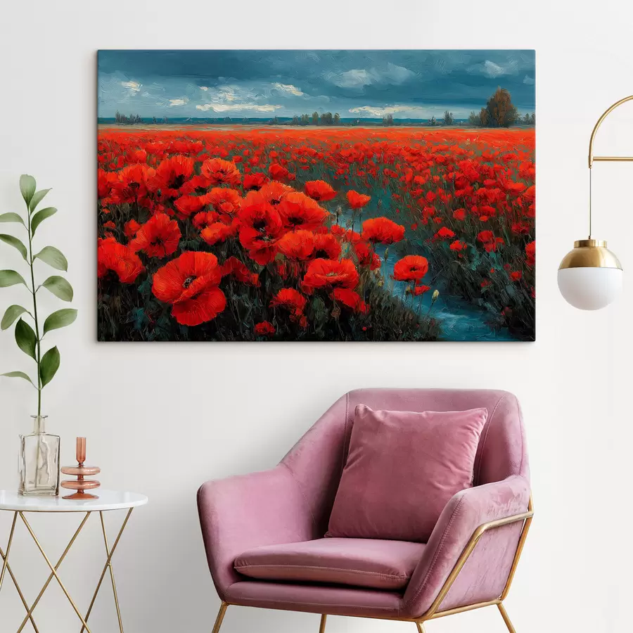  Peintures Champ de coquelicots s49631