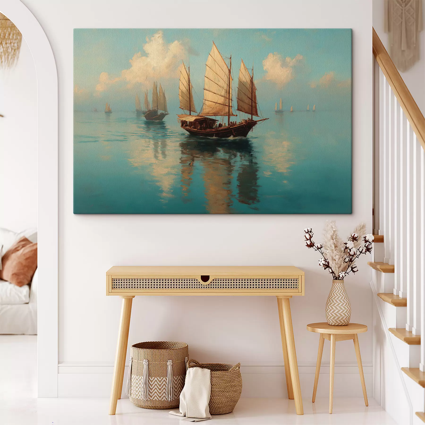  Peintures Sortie en voilier le matin s49654