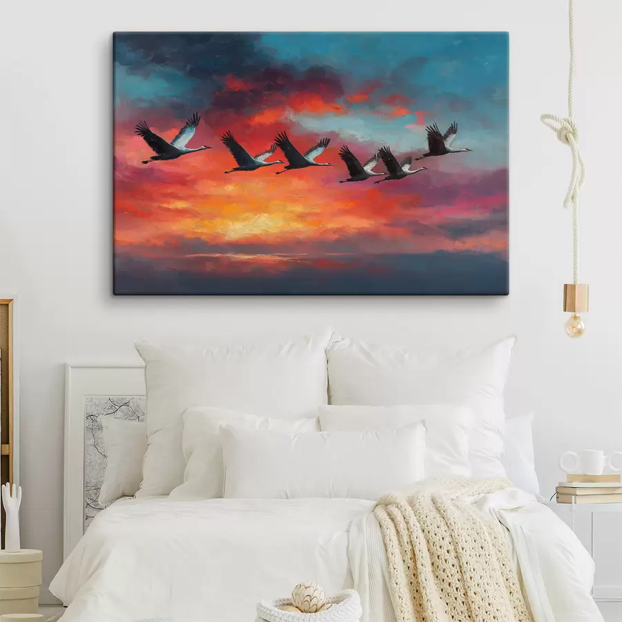  Peintures Des grues dans le ciel s49659