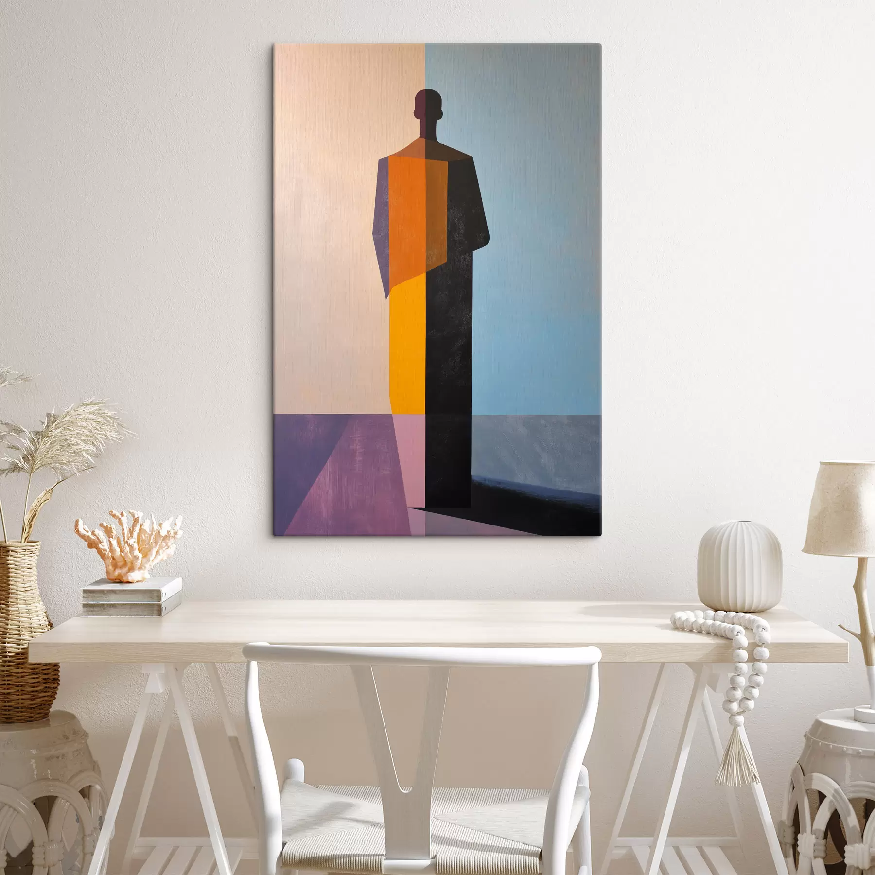  Peintures Un homme aux lignes colorées s49668