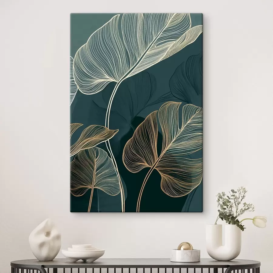  Peintures Contours de feuilles tropicales s49372