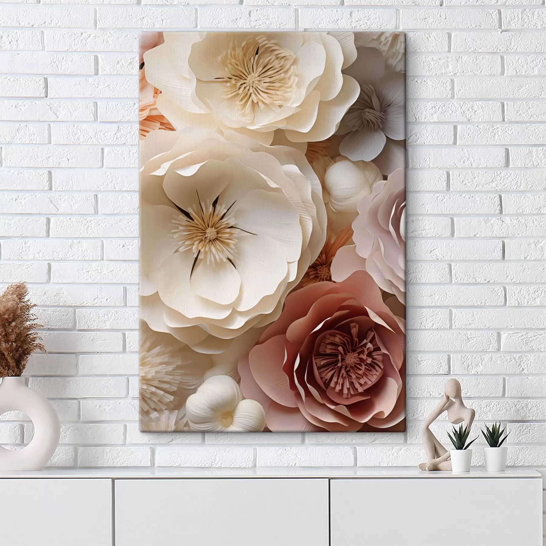  Schilderijen Beige rozen in een eigentijdse stijl s49374