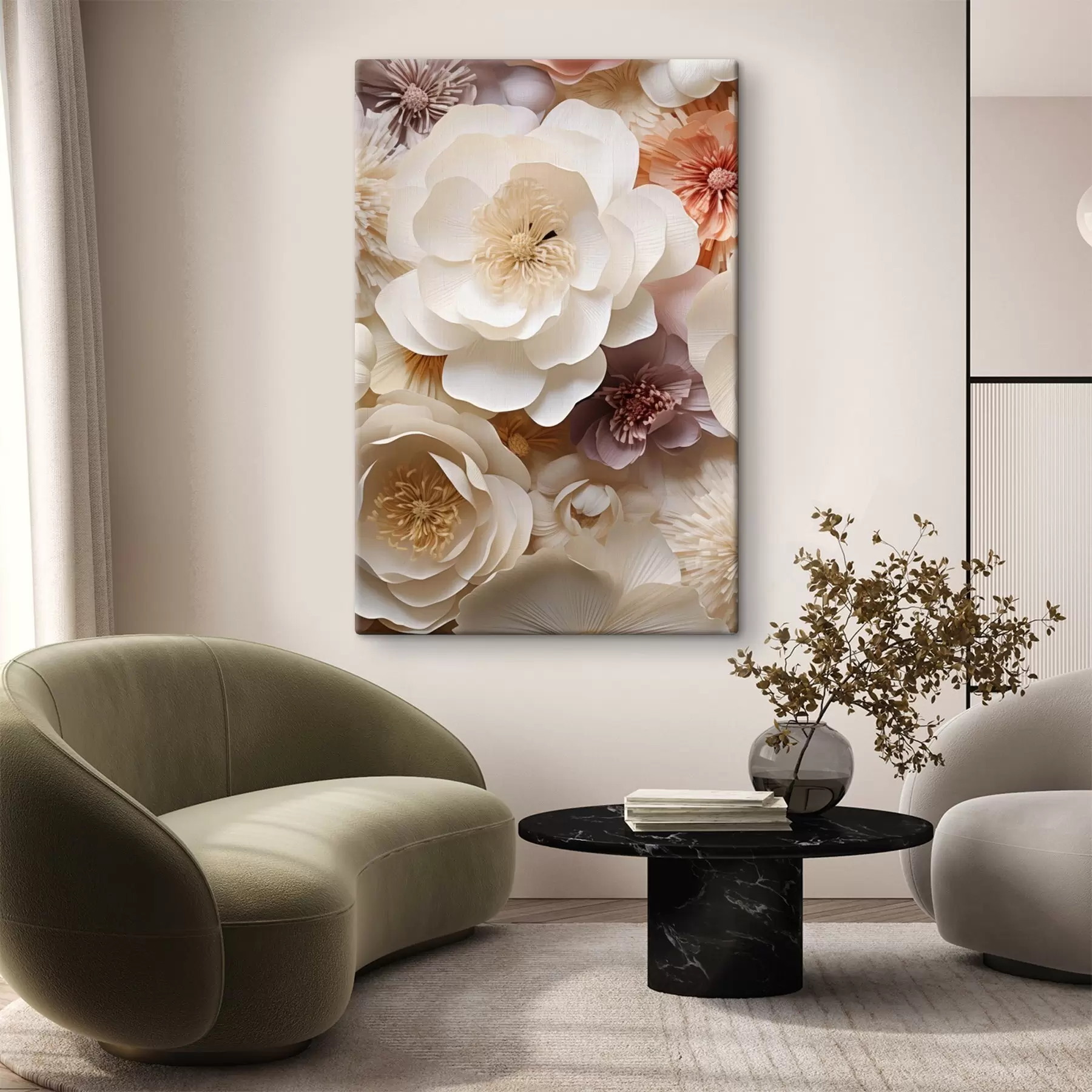  Peintures Roses en crème volumineuses s49373