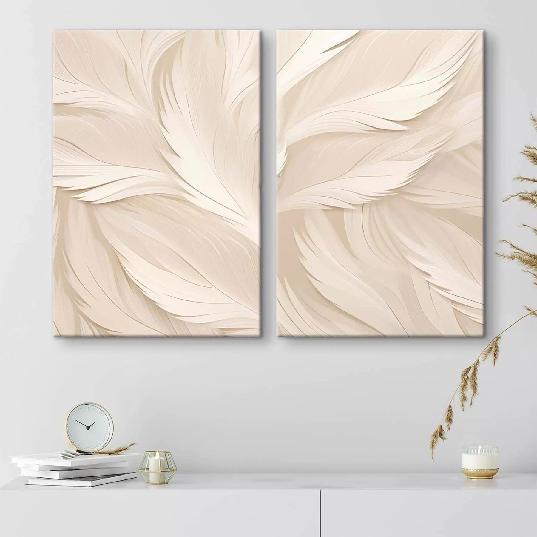  Peintures Lignes volumétriques beiges m30607