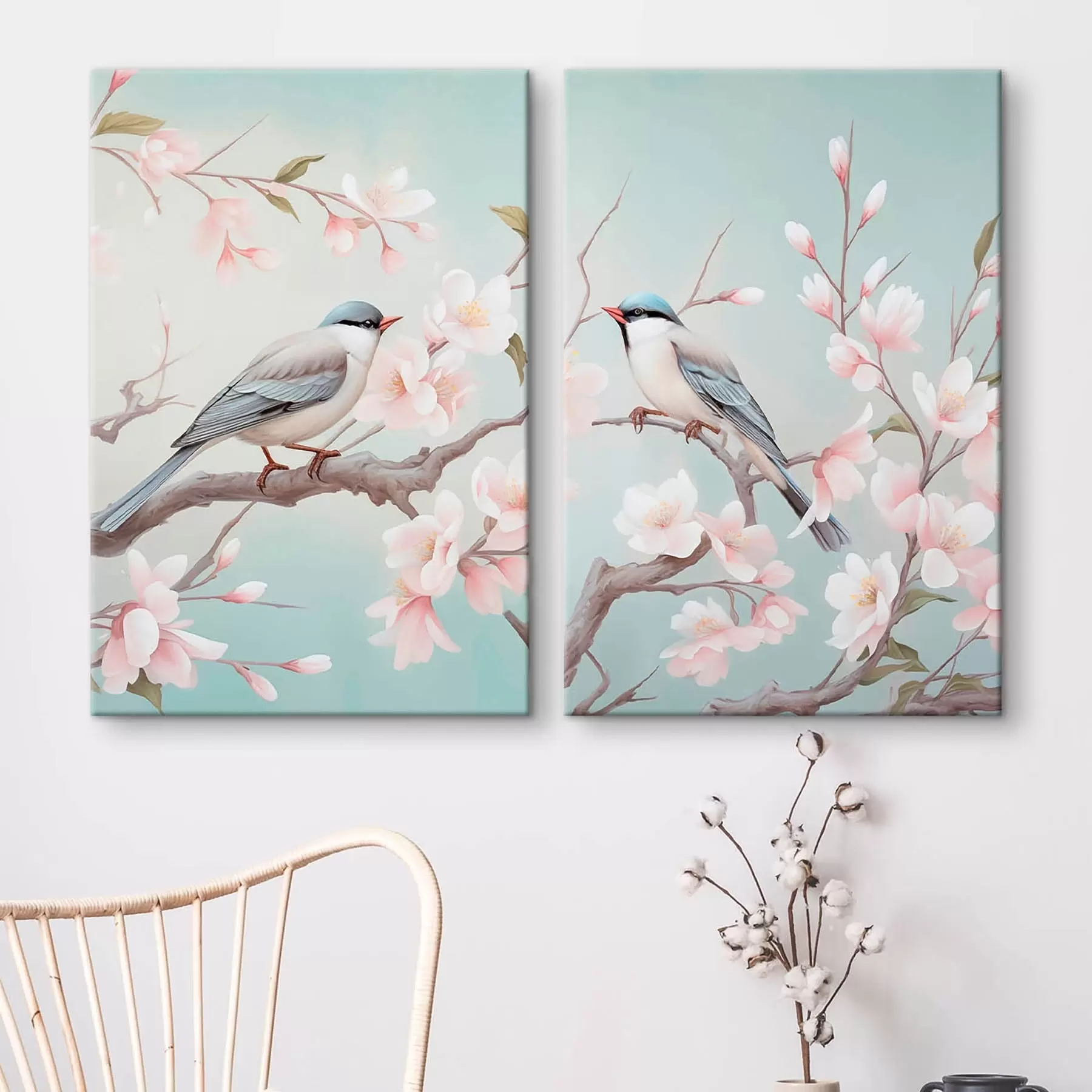 Schilderijen Vogels op bloeiende takken m30608