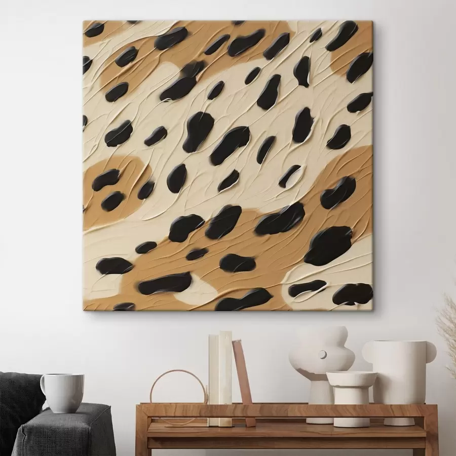  Peintures Taches noires sur un fond abstrait, imitation de peinture s49750
