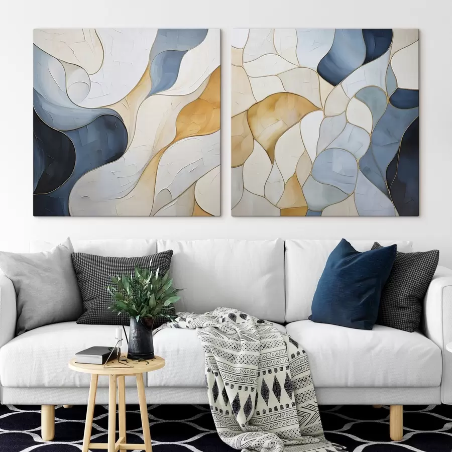 Fotobehang Abstrakt patroon, schilderijimitatie m30670