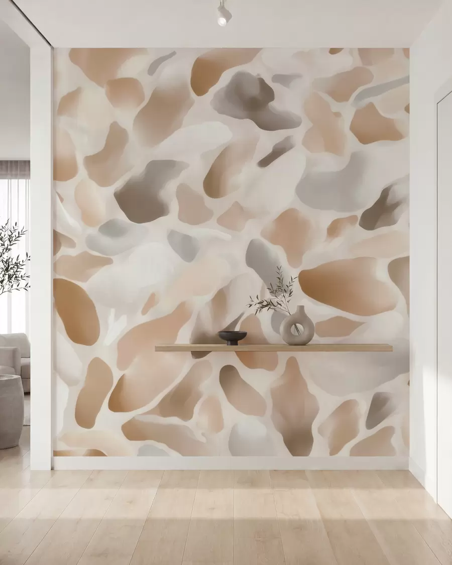 Papier peint photo Texture abstraite de terrazzo naturel dans des tons clairs w09933