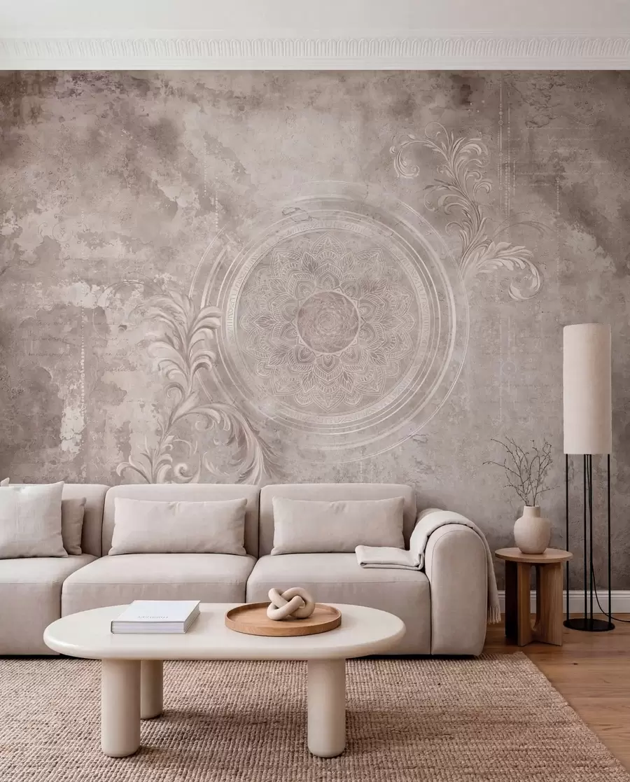 Fotobehang Sierlijk cirkelpatroon op een gestructureerde achtergrond w05727