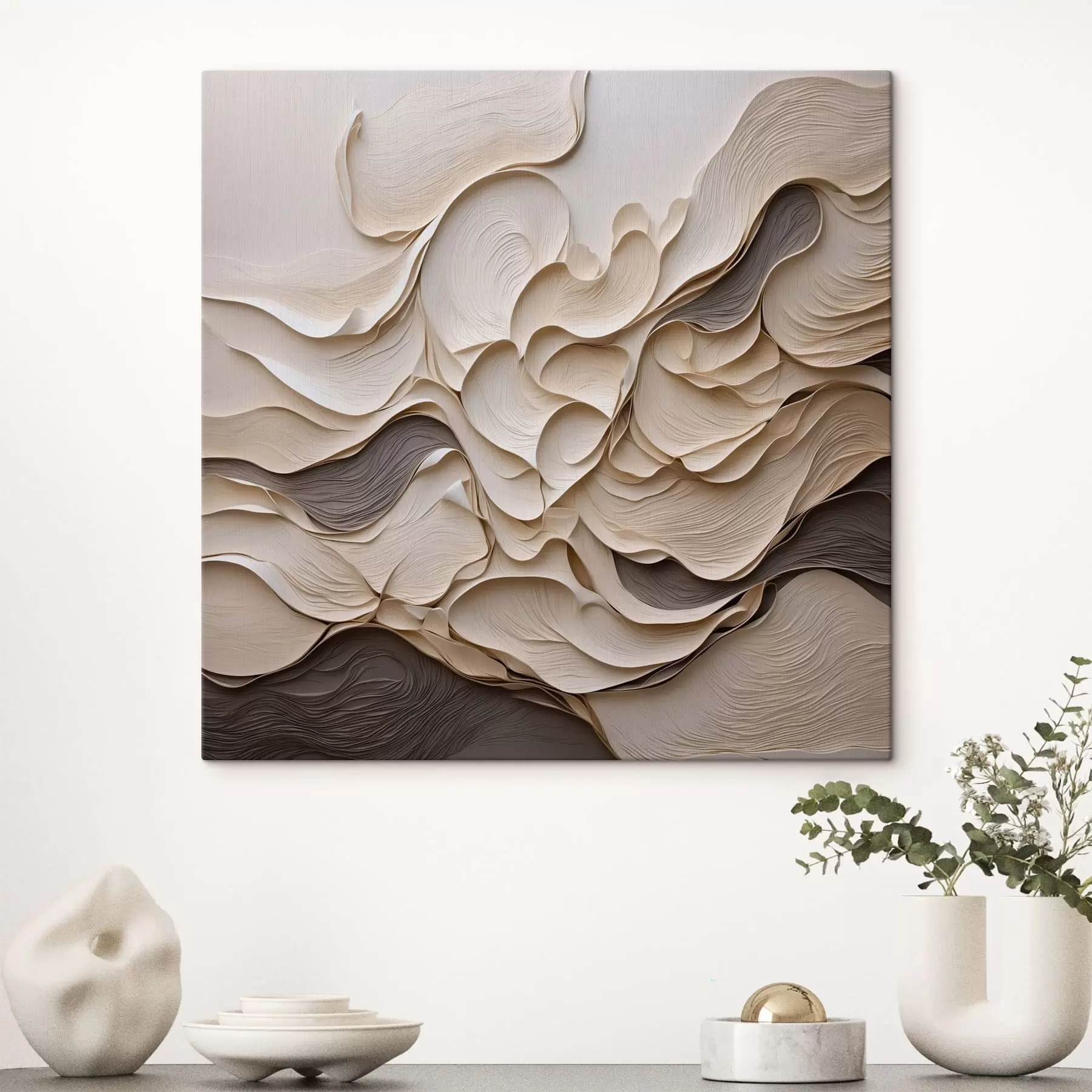  Peintures Vagues abstraites en couches aux formes texturées s49360