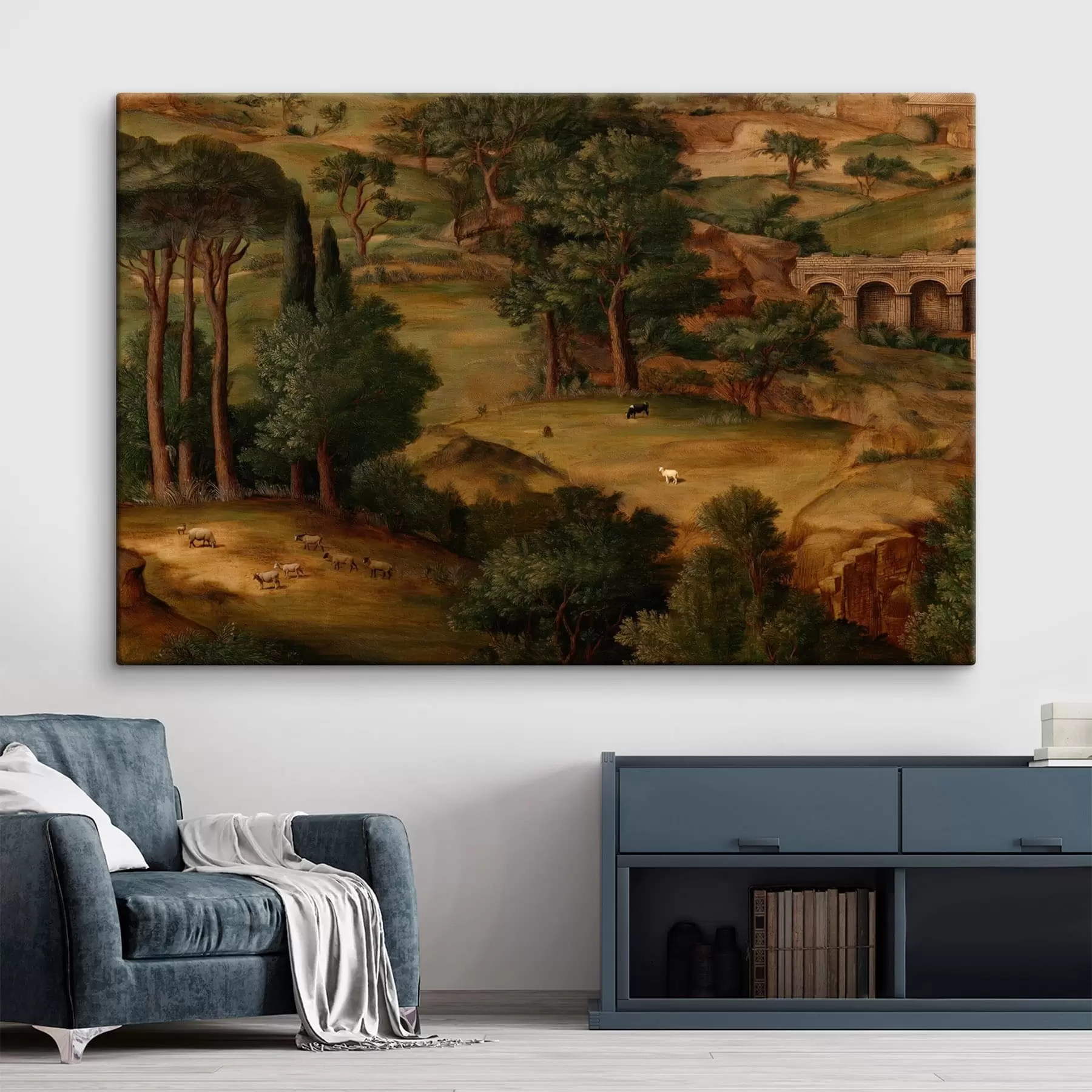  Schilderijen Landschap met bomen en oude ruïnes s49675