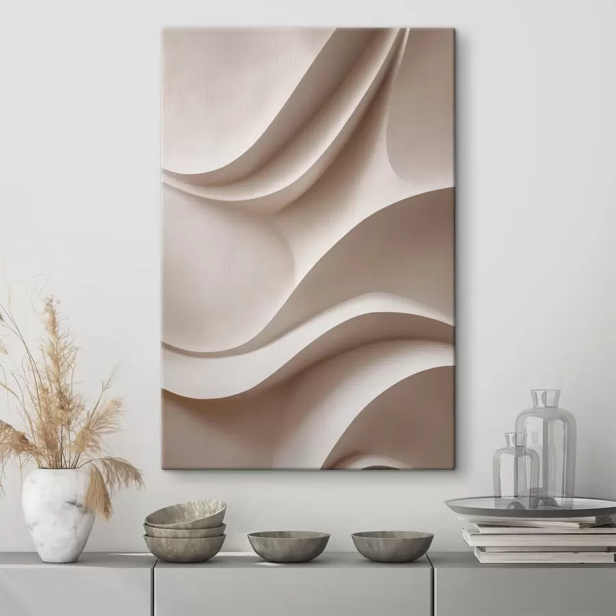  Peintures Des plis abstraits aux tons beige clair s49677