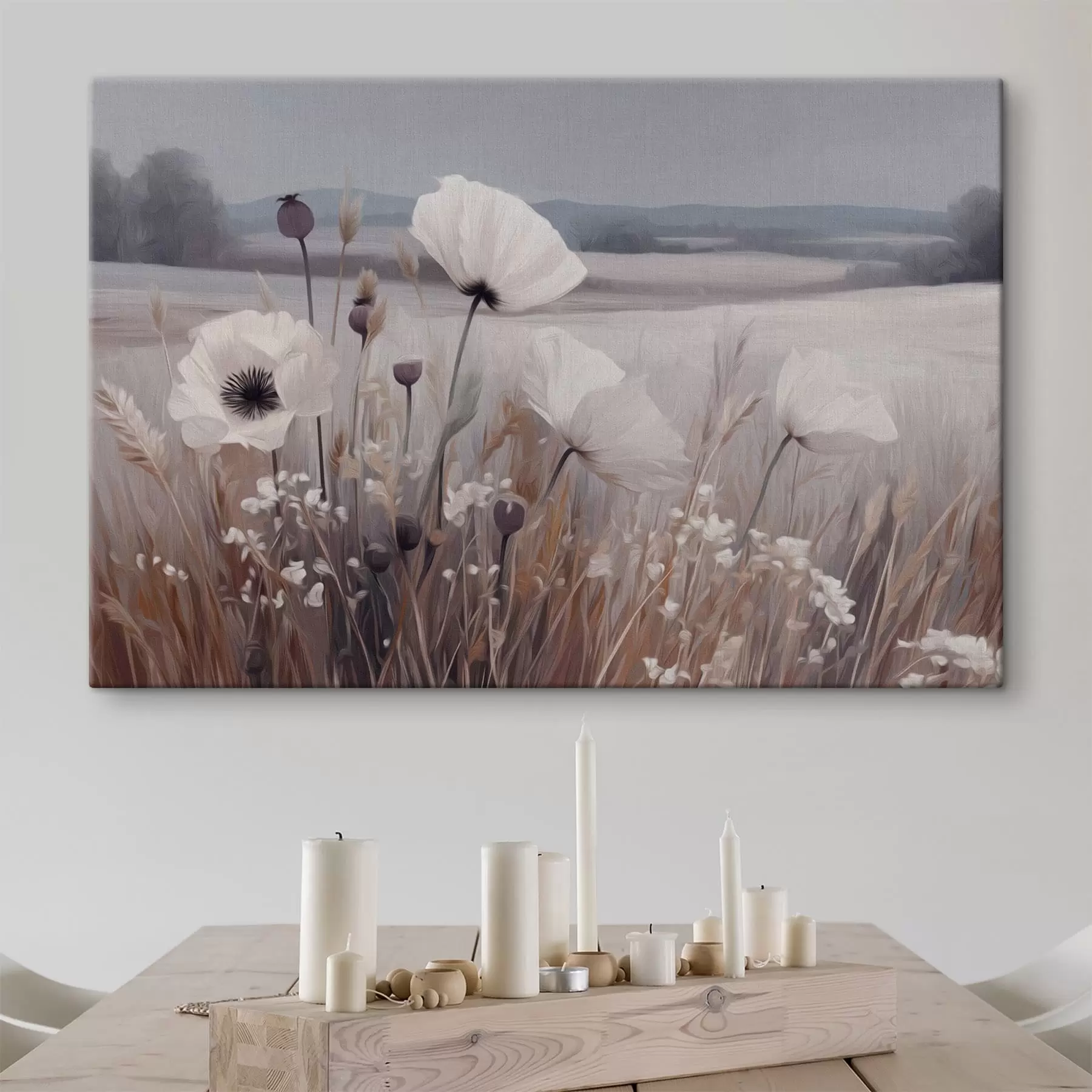  Schilderijen Lichte wilde bloemen in een rustig landschap s49680