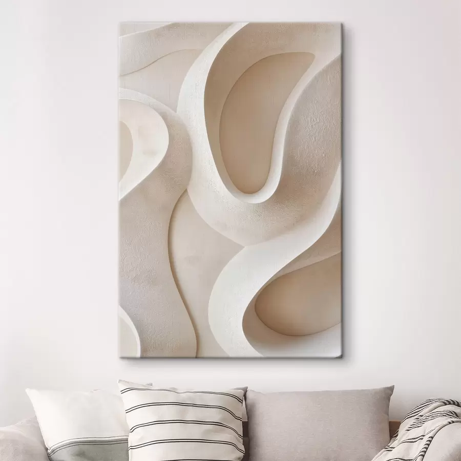  Peintures Formes abstraites et fluides dans des tons beige clair s49683
