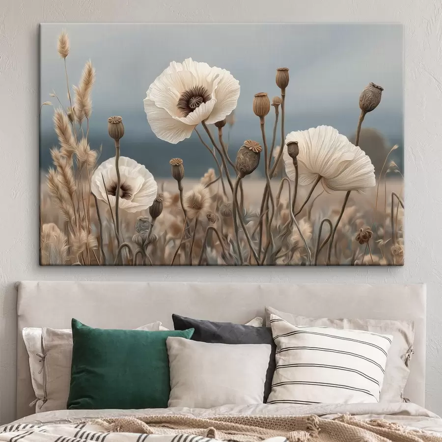 Peintures Coquelicots des champs avec leurs capsules de graines s49691
