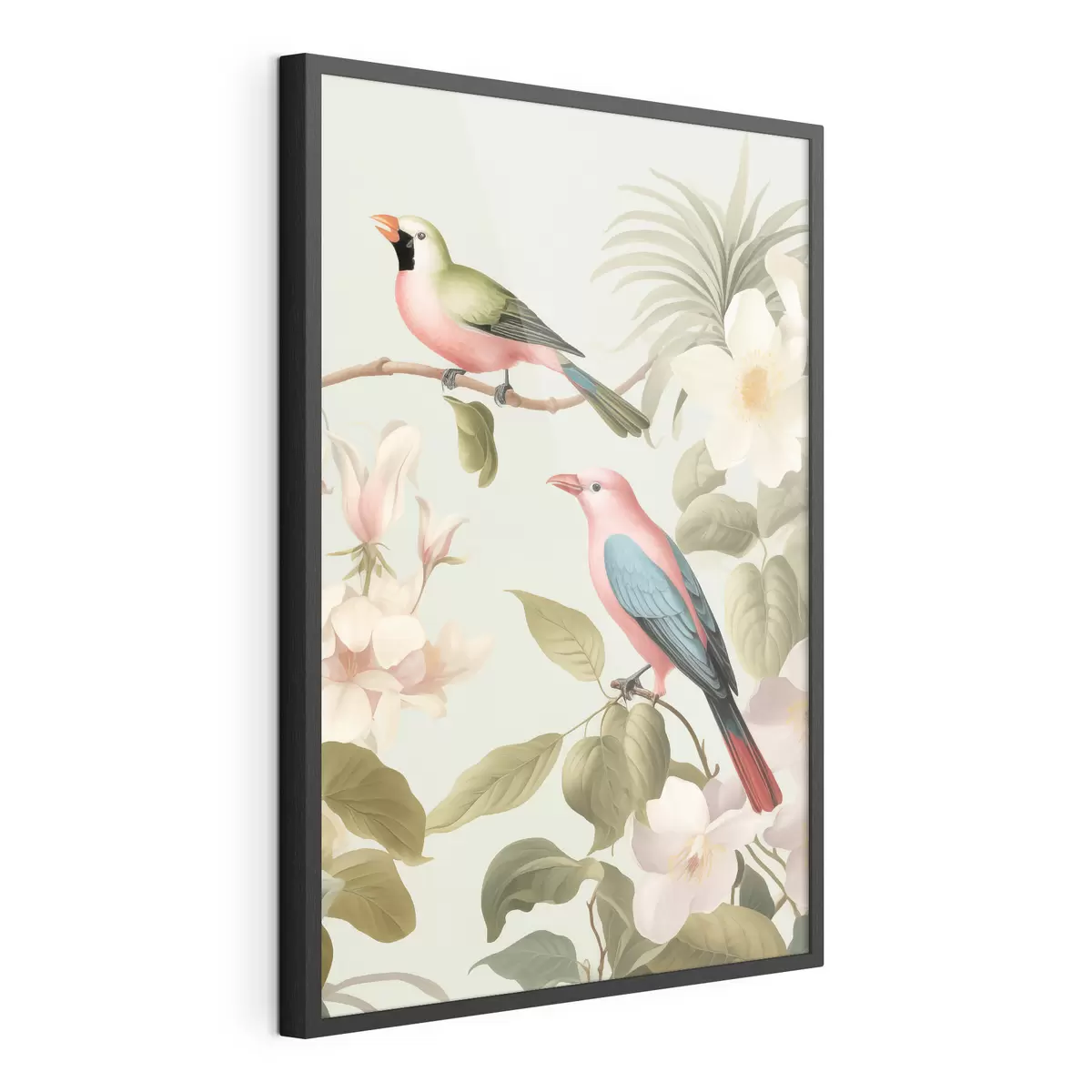 Affiche Un colibri dans un jardin en fleurs f49733