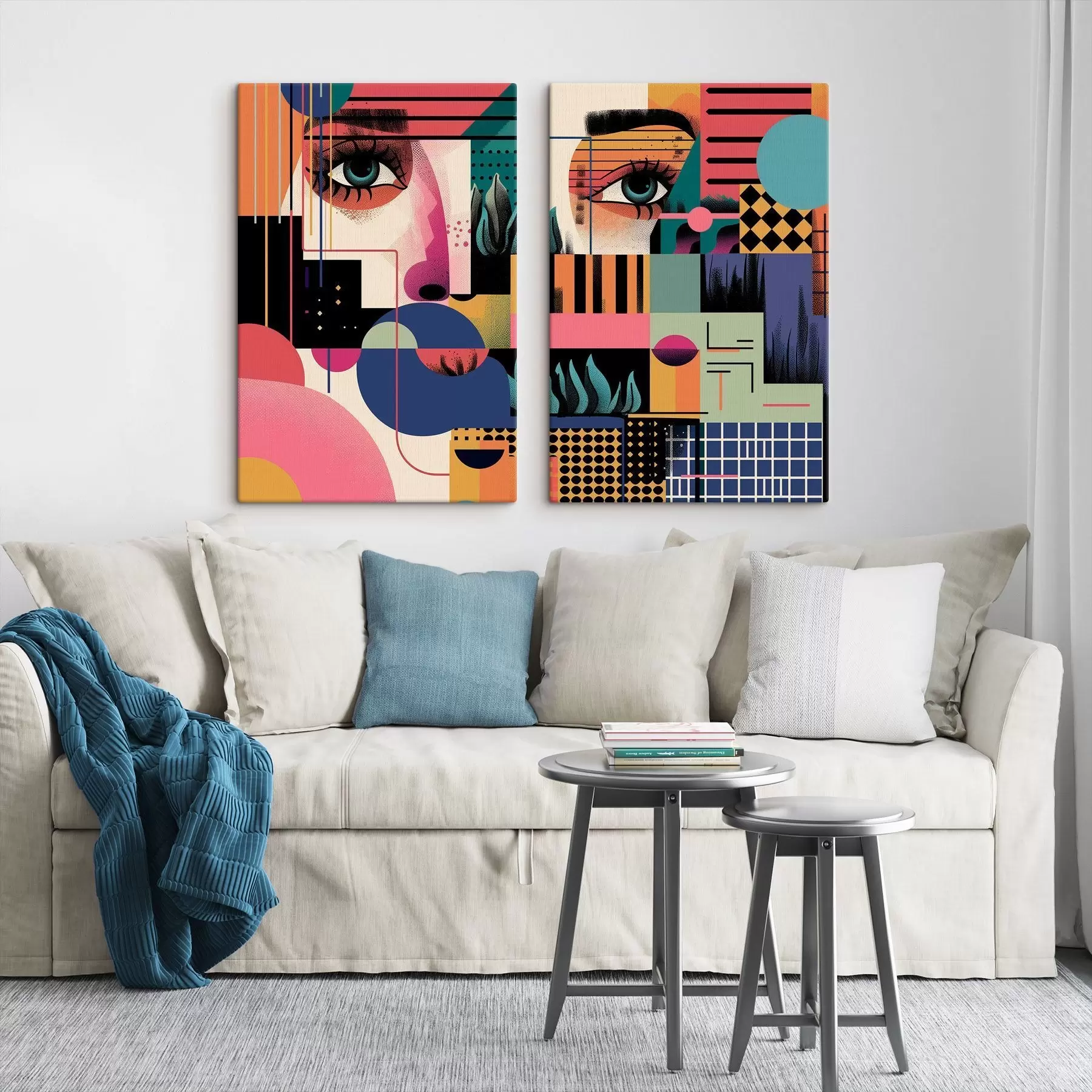  Peintures Abstraction géométrique de style pop art m30663