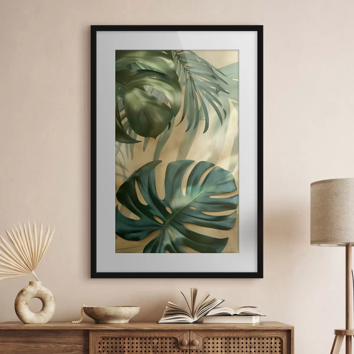 Affiche Monstera et feuillages tropicaux f49552