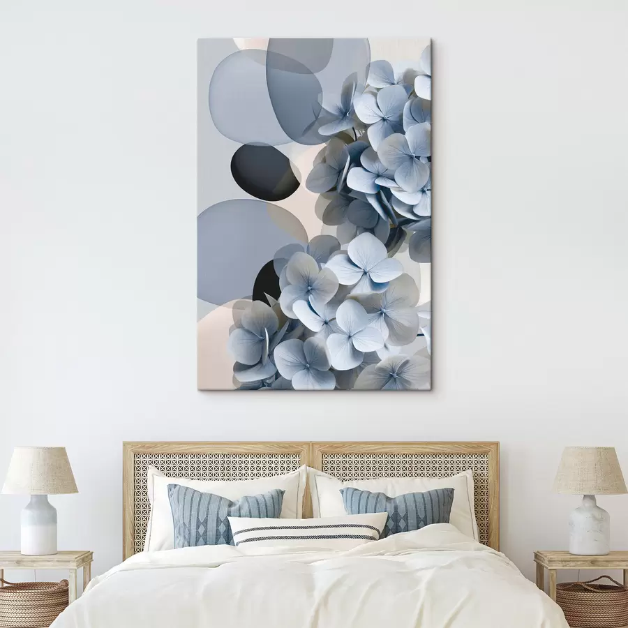  Schilderijen Een moderne abstractie met hortensia’s s49699