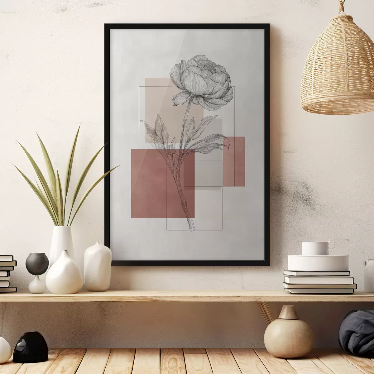 Affiche Géométrie de la pivoine f49841