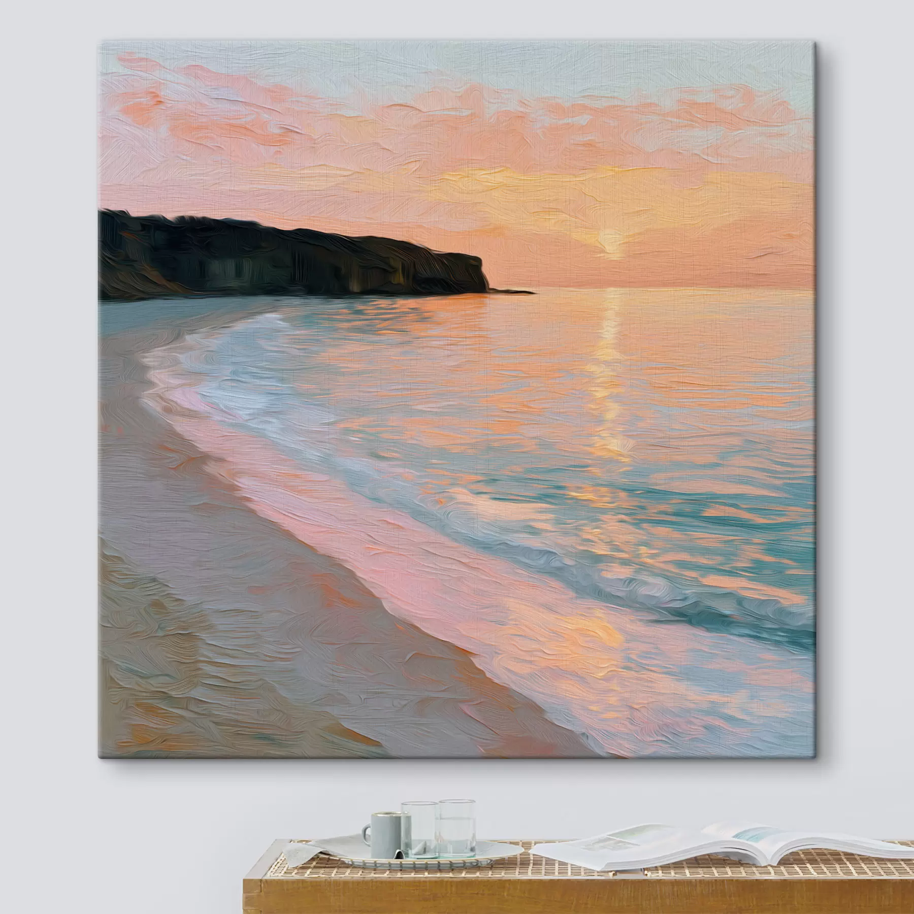  Peintures Coucher de soleil sur la mer s49798
