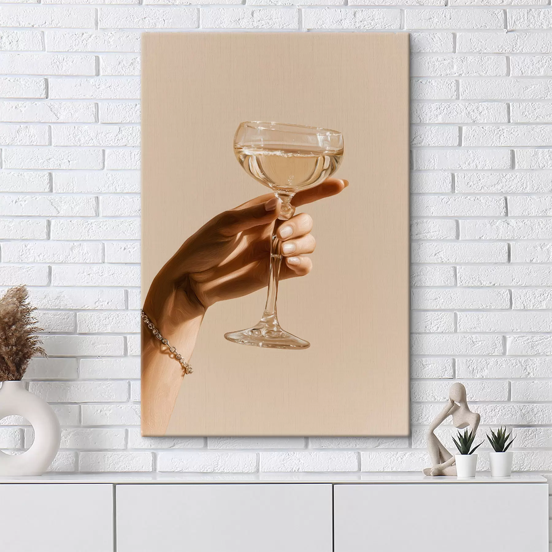  Schilderijen Een glas in de hand s49804