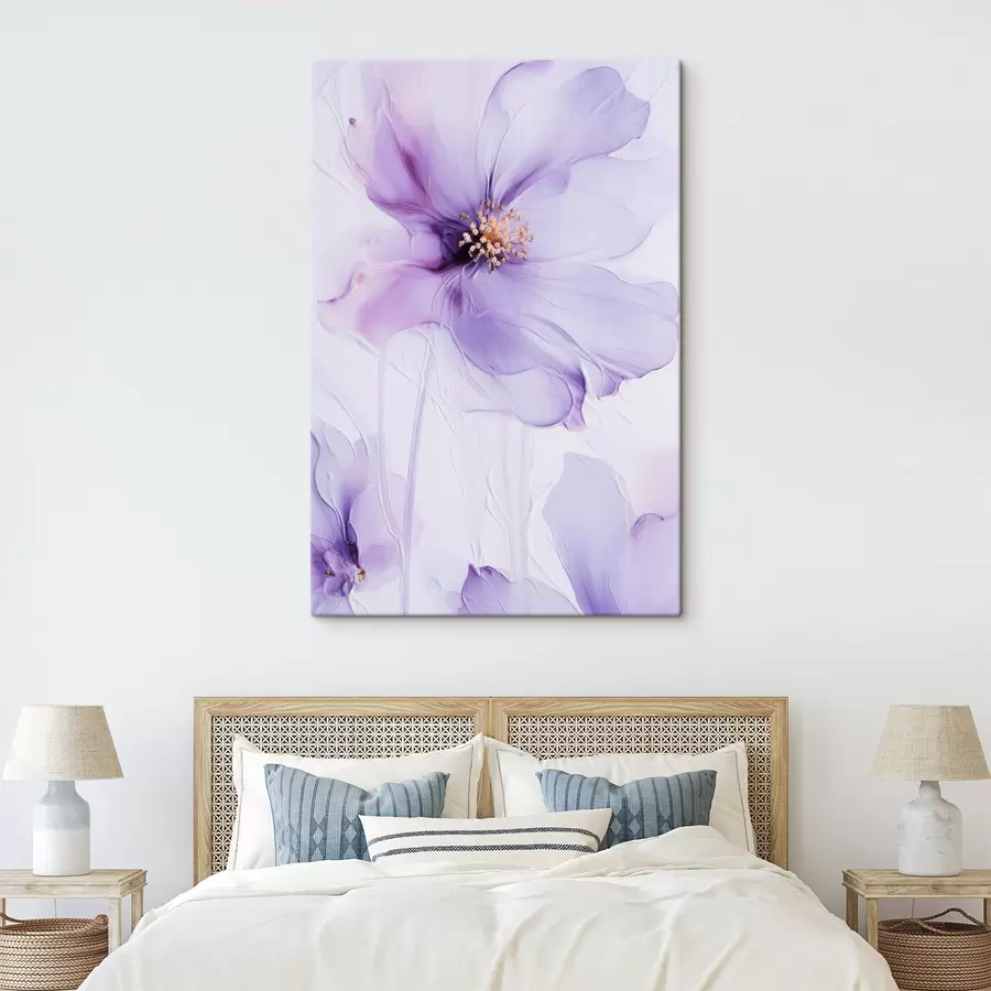  Schilderijen Verfijnde bloemen met gedetailleerde details en een witte achtergrond met textuur s49761