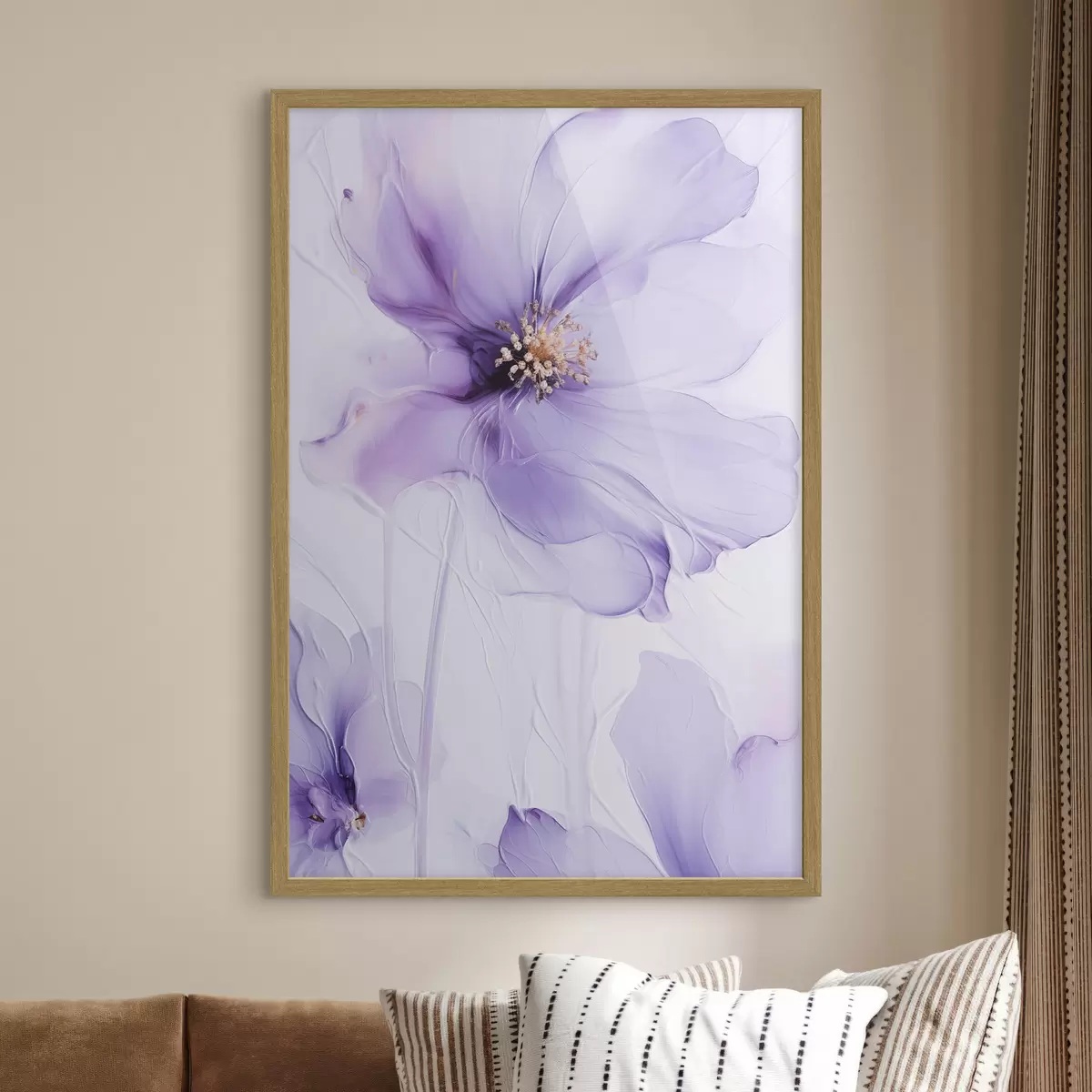 Affiche Des fleurs délicates aux détails raffinés, sur un fond blanc texturé f49761
